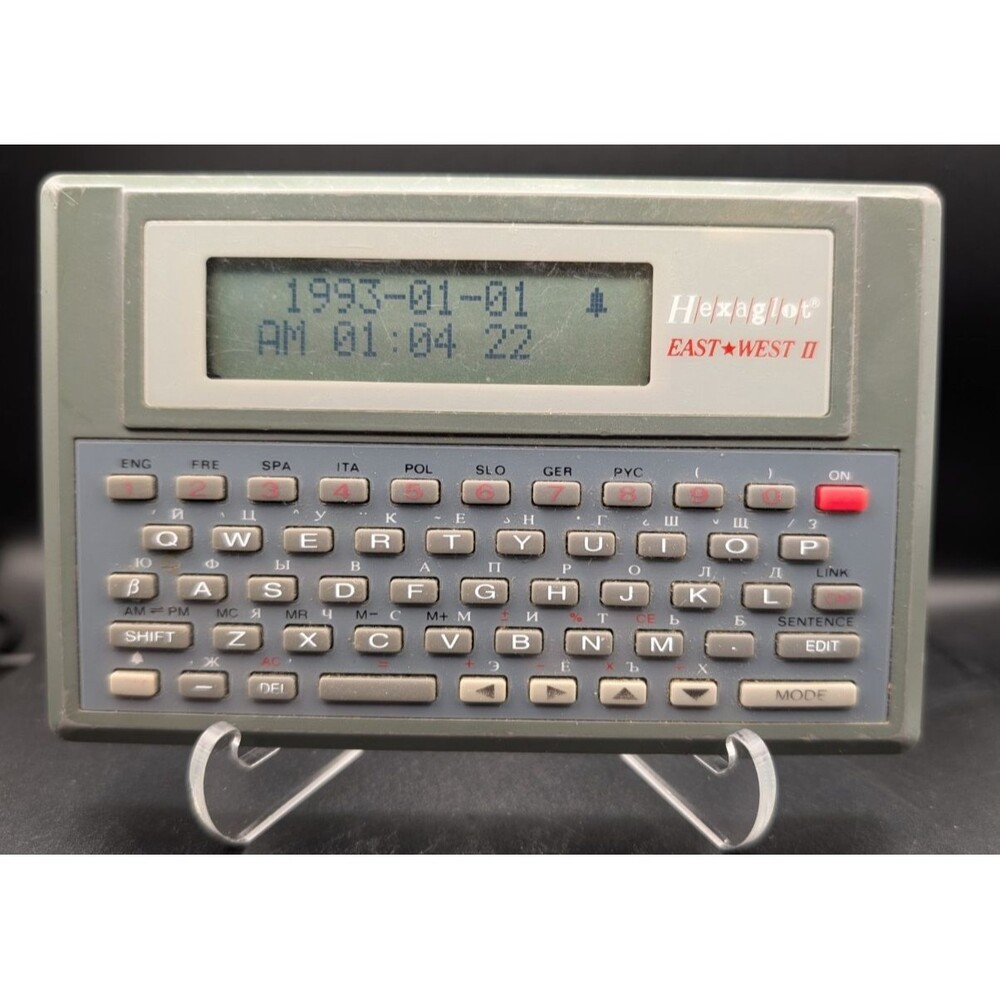 Hexaglot East‑West II Translator • 1990s Multilingual Pocket Organizer • Tested